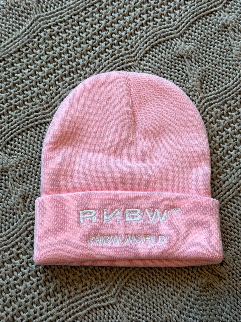 Pink Knit Beanie Hat